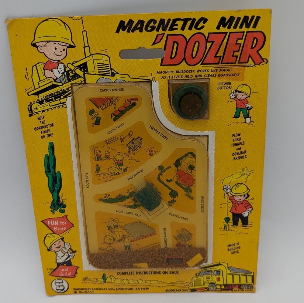 Vintage Magnetic Mini Dozer Toy MIP Collectible Construction Retro model 545